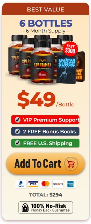 Spartamax 6 bottles – best value pack for male wellness